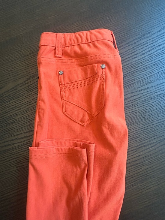 Bright Orange Stretch Skinny Pants Dinamit Golden Jeans 25 Italian - Picture 6 of 10